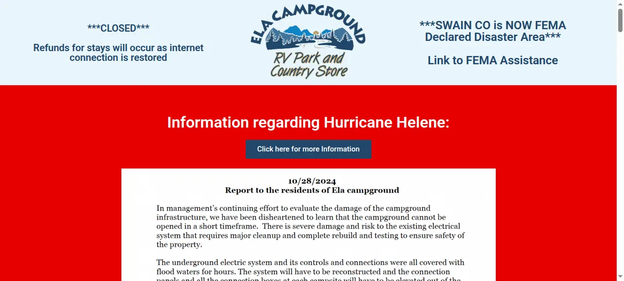 Ela Campground website