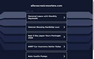 Allen's Creek Resort website