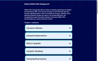 Hidden Hill Campground website