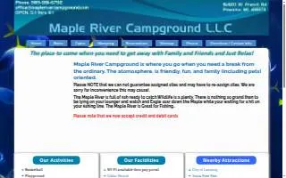 Maple River Campground website