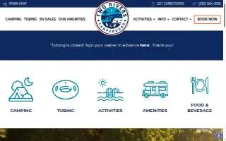 Two Rivers Campground & Tbng website