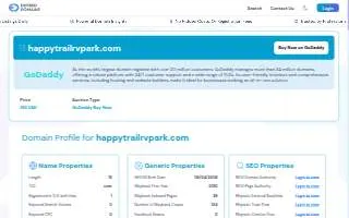 Happy Trails Rv Park Llc website