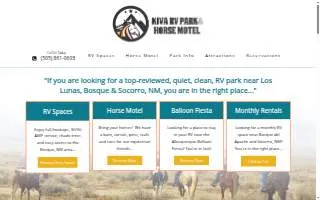 Kiva Rv Park & Horse Motel website