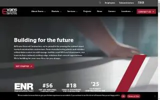 Evans General Contractors website
