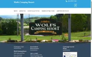 Wolfs Camping Resort website