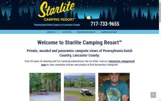 Starlite Camping Resort website