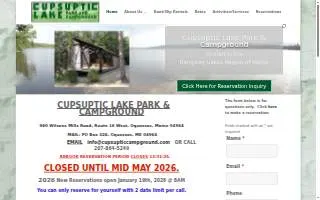 Cupsuptic Campgrounds website