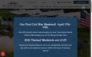 Gettysburg Campground website