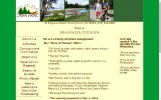 Mt Pocono Campground Inc website