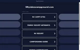 Fifty Lakes Campground website
