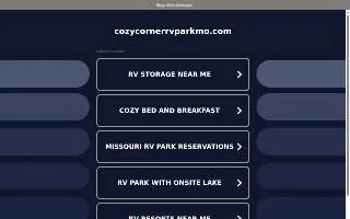 Cozy Corners Rv Park website