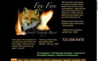 Foxfire Campground website