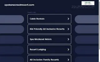 Spokane Creek Resort website