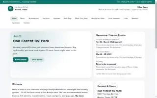 Oak Forest Rv Park website