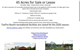 Fox Fire Resort Inc website
