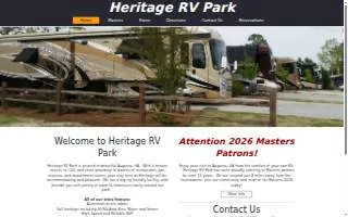 Heritage Rv Park of Azle website