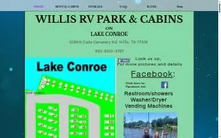 Willis Rv Park On Lake Conroe website