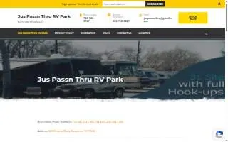 Jus Passn Thru Rv Park website
