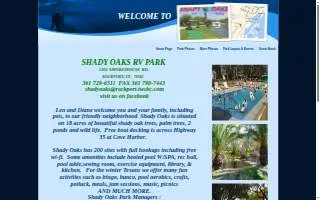 Shady Oaks Rv Park of Rockport website