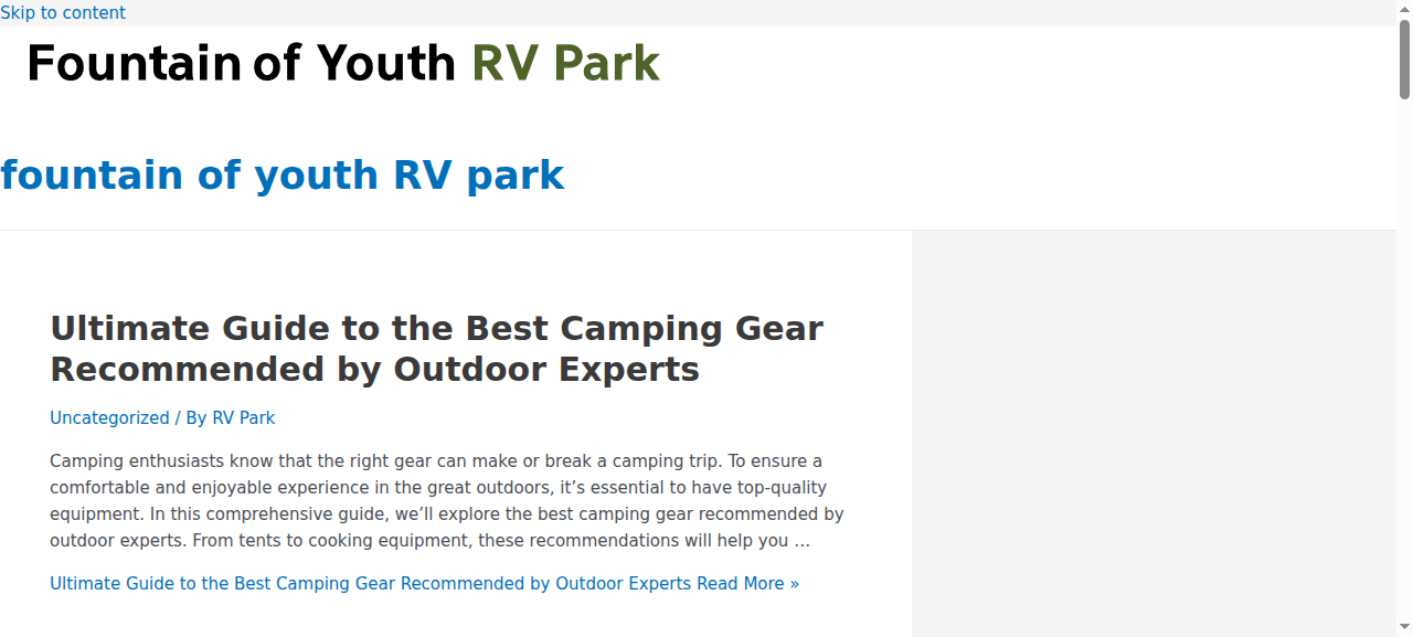 Fountain Of Youth Rv Park