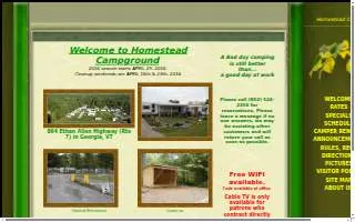 Homestead Campgrounds Inc website