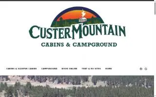 Custer Mountain Cabins website
