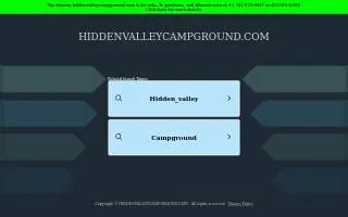 Hidden Valley Campground of Deadwood website