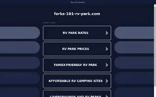 Forks 101 Rv Park website
