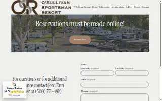 O'sullivan Sportsman Resort website