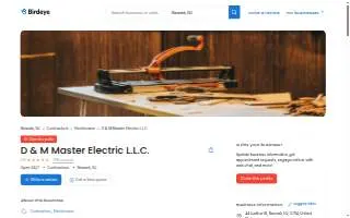 D & M Master Electric L.L.C. of Newark website