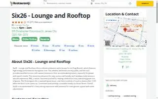Six26 - Lounge and Rooftop website