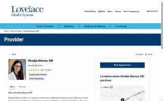 Khadija Mamsa, MD website