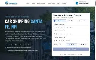 Homeland Auto Transport of Santa Fe website