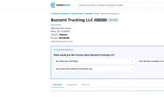 Buzzard Trucking of Reno website