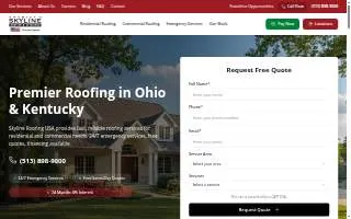 Skyline Roofing & Exteriors of Cincinnati website