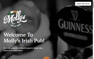 Molly's Irish Pub Toledo website