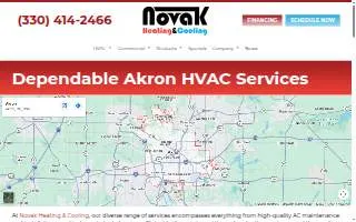 Novak Heating & Cooling website