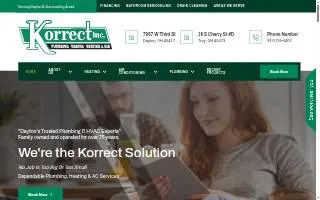 Korrect Plumbing, Heating & Air Conditioning, Inc. website