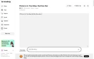 Pintxo's In The Alley: Bull Run Bar website