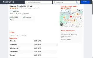 Etage Athletic Club website