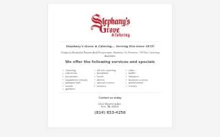 Stephany's Grove & Catering website