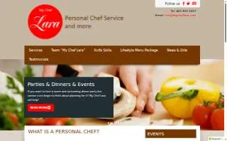 My Chef Lara, LLC website