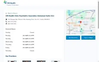 CHI Health Clinic Psychiatric Associates (Immanuel Suite 311) website