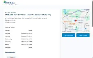 CHI Health Clinic Psychiatric Associates (Immanuel Suite 202) website