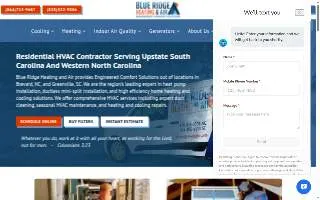 Blue Ridge Heating and Air website