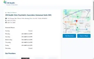 CHI Health Clinic Psychiatric Associates (Immanuel Suite 305) website