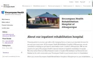 Encompass Health Rehabilitation Hospital of Albuquerque website