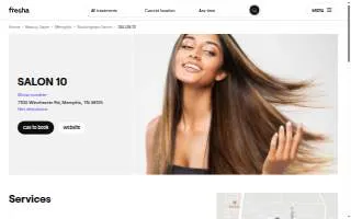 Salon 10 of Memphis website