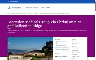 Ascension Medical Group Via Christi on 21st and Reflection Ridge website