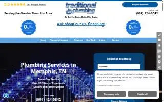 Traditional Plumbing of Memphis website
